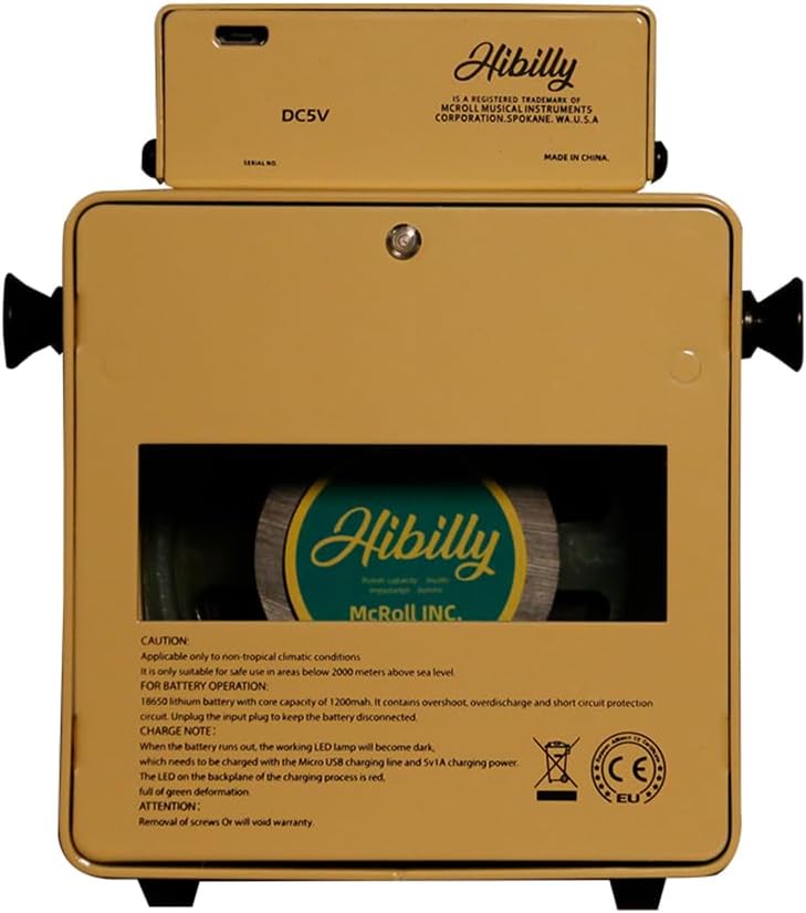 HiBilly Dull3 Full-Metal Mini Guitar Amplifier, Rechargeable 3W Pocket Micro Amp with Clean/Overdrive/Distortion Modes, 3" Speaker, 1200mAh Battery - Image 3